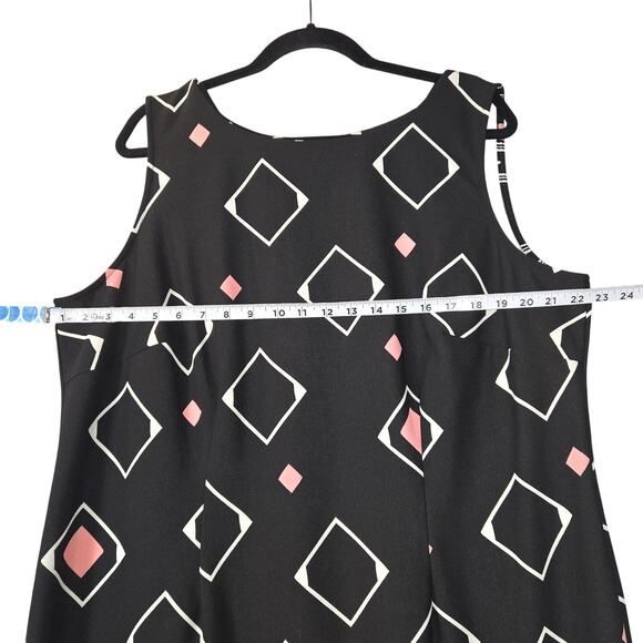 Maya Brooke Womens Size 18W Geometric Diamonds Sheath Dress Business Career Chic - Picture 7 of 10